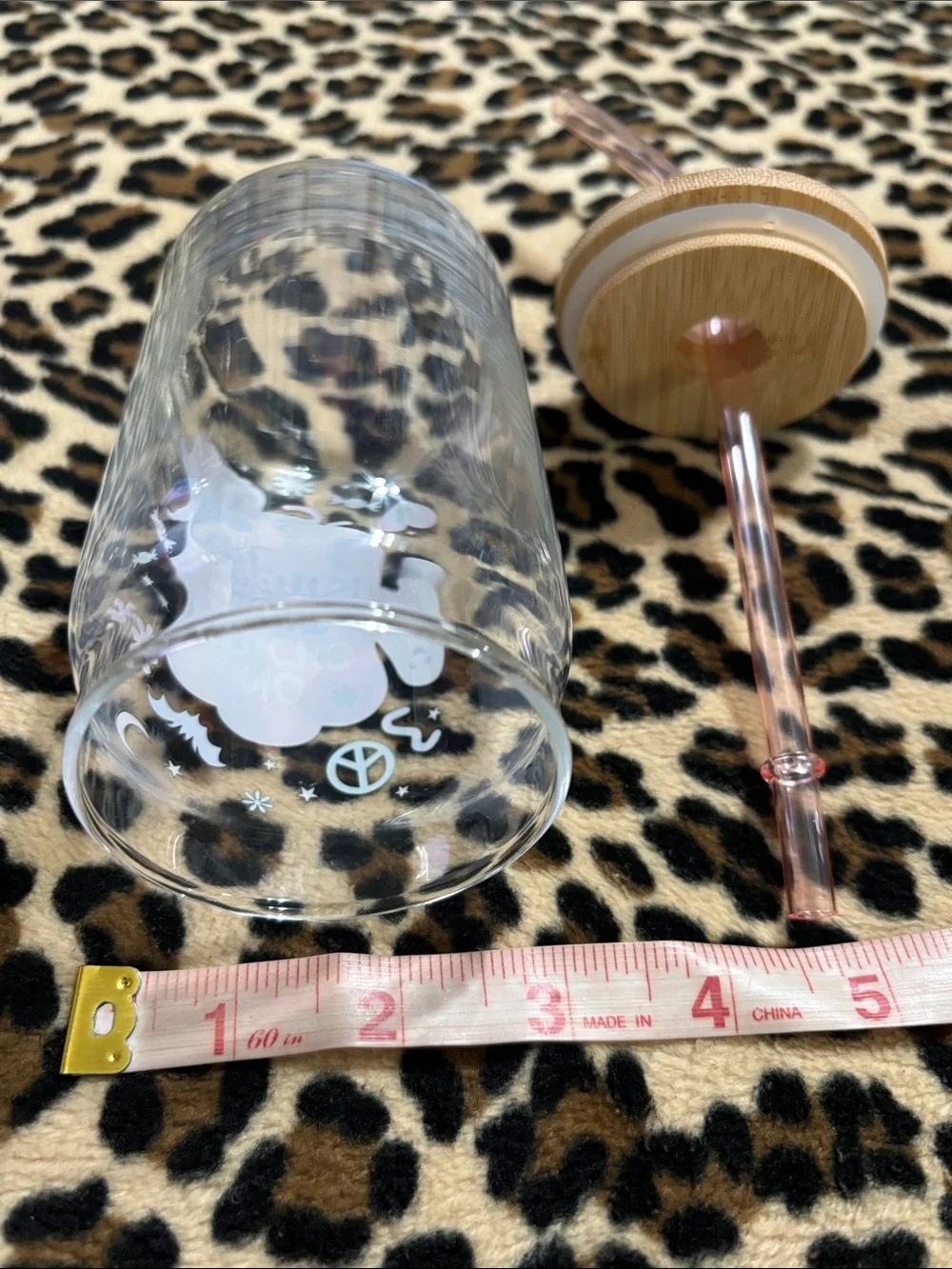 NO TRICKS JUST TREATS 💜🧡 Glass Tumbler Cup Straw Halloween Ghost Pumpkin Dorm